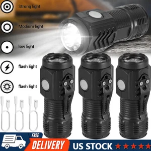 1-3X Tactical Flashlight Mini LED Torch Work Light Super Bright USB Rechargeable - Picture 1 of 14