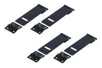 4 x Hasp & Staple 100mm Safety Lock Black Light Duty Secure Door Latch Gate
