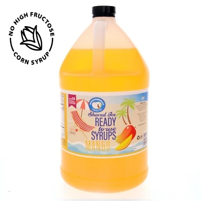Hypothermias MANGO Flavor Syrup 🍧 Snow Cone machine Shaved Ice Syrup GALLON