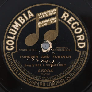 Mrs. A.Stewart Holt - Forever/I Cannot Sing The Old Songs 12" 78rpm Record A5234 - Picture 1 of 21