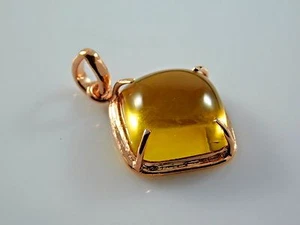 Amazing Hydro Citrine Quartz Cushion Shape Buff Polished Handmade Cooper Pandent - Picture 1 of 6