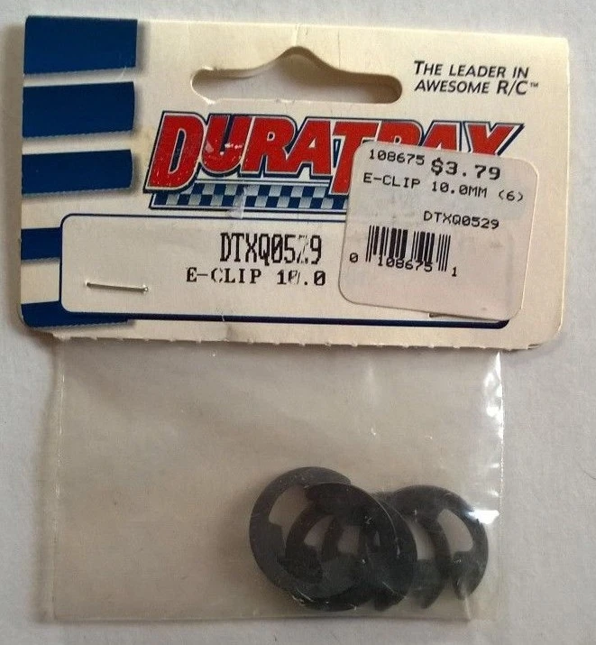 DURATRAX E-Clip 10.0mm (6) DTXQ0529 RC Radio Controlled Part NEW - Image 1 of 1