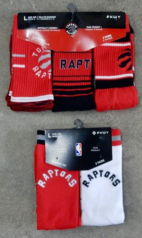 5 Pack Toronto Raptors Crew Socks NBA Jersey Home Away White Team Home Away Red Cover