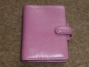 Rare Filofax Mini Finsbury Pink Pebbled Leather - see description