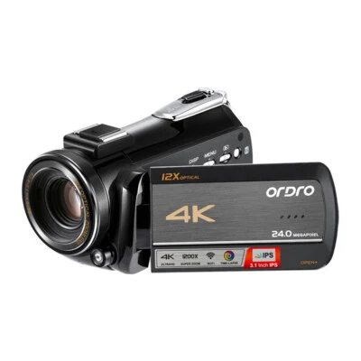 Digital Hd Video Camera 12X Optical Zoom Recorder Camcorder Black DV Handycam - Image 1 of 4