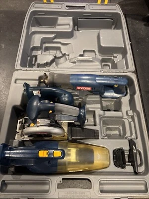 Ryobi 18V Tool Combo Kit With hard case saw vacuum sawzal light - Image 1 of 4
