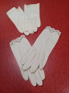 2 PAIR True VTG Mid-century 50s 60s Kidskin Leather & Nylon Gloves 7 Van Raalte - Picture 1 of 17