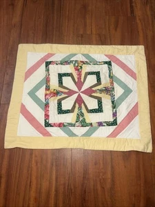 LOVELY Cottagecore Farmhouse Style Cheater quilt fabric pillow sham 23x29" - Picture 1 of 4