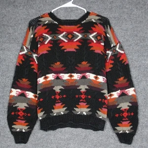 Woolrich Men's M Geometric Southwest Aztec Knit Sweater Handknit Holidays - Picture 1 of 6