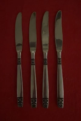 Stanley Roberts Danesmore 4 Dinner Knives Stainless Japan Vintage 8 5/8" each - Image 1 of 2