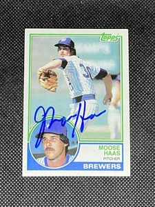 Auto firmata Moose Haas 1983 Topps Milwaukee Brewers #503 ~ certificato di autenticità - Foto 1 di 3