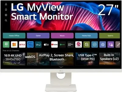 LG 27SR73U - My View 27" IPS UHD 60Hz Smart Monitor (Please Read-Screen Only) - Image 1 of 4