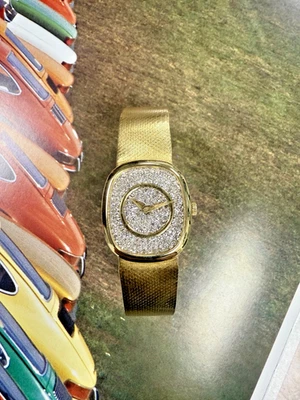 Reloj Chopard 5113-1 de oro amarillo de 18 quilates para dama - esfera pavé de diamantes - cuerda manual Foto 1 de 4