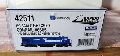 RAPIDO 42511 Conrail RR GE C30-7 Diesel 6605 As Delivered DC/DCC & LokSound HO - Image 1 of 4