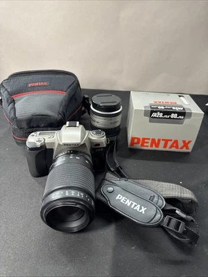 Pentax ZX-M Black Silver 35mm SLR Film Camera With Strap Not Tested - Image 1 of 4