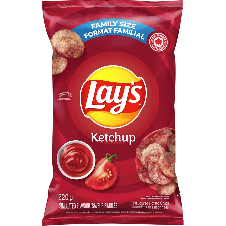 Lays Ketchup Potato Chips Family Size 220g - Image 1 of 1