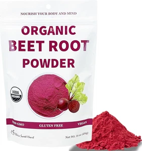 Chérie Sweet Heart Organic Beet Root Powder – Raw, Non-Gmo, 1 LB – Natural Energ - Picture 1 of 7