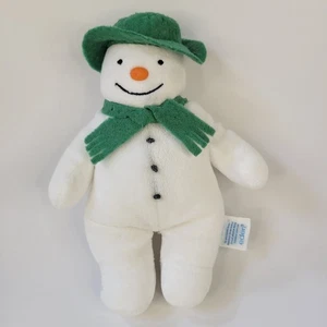 Vtg Eden White Snowman Plush 8" Stuffed Toy Raymond Briggs Green Hat Scarf READ - Picture 1 of 14