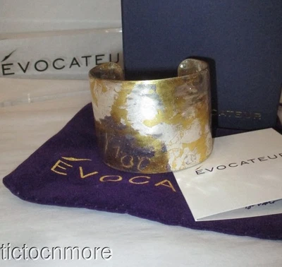 DESIGNER EVOCATEUR STOCKHOLM SILVER/GOLD VOYAGES CUFF BRACELET VO132 RETIRED NOS - Image 1 of 4
