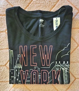 Old Navy Girls "New York City I Love you" Short Sleeve T-Shirt Sz. L (10-12) Blk - Picture 1 of 4