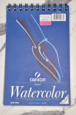 Papel aquarela Canson Montval prensa fria sem ácido 5,5x8,5 12 folhas 140 lb - Imagem 1 de 4