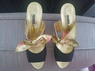 Frankie and baby nuevo talla 8 1\2" corbata grande cuero negro y seda.Deslizable. Foto 1 de 4