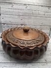 Celebrate Home Venetian Brown Casserole Serving Dish Scalloped Edges Oven Proof