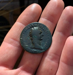 Ancient Roman Coin AE As EMPEROR DOMITIAN 88-89AD VIRTUS RIC650 10g - Picture 1 of 2