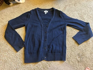 Girl's Navy V-Neck Cardigan Uniform Old Navy Size XL/14 GUC - Picture 1 of 3