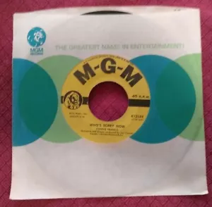 CONNIE FRANCIS "WHO'S SORRY NOW / YOU WERE ONLY FOOLING" 45 - Picture 1 of 3