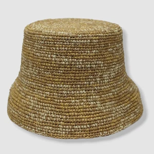 $180 Sensi Studio Womens Brown The Traveler Multicolor Straw Bucket Hat Size M - Picture 1 of 2
