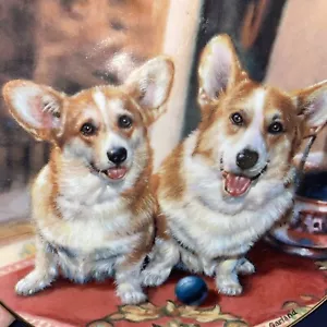 PEMBROKE WELSH CORGI Dog Danbury Mint Rick Garland "Playful Pals" Plate - Picture 1 of 6