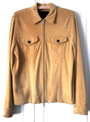 Pretty Green Broadwick Black Label Suede Jacket Mustard Limited Edition Small - Image 1 of 4