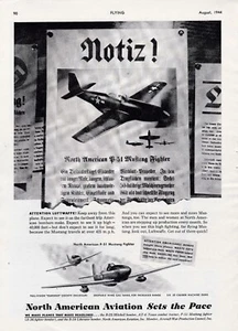 1944 North American P-51 Aircraft Ad 11/28/2024a - Picture 1 of 1