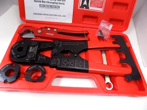 ICrimp 8 Stck. PEX ROHR CRIMPWERKZEUG-KIT 3/8 1/2 3/4" Kupfer Ring Messgerät Neu im Karton NOS - Bild 1 von 7