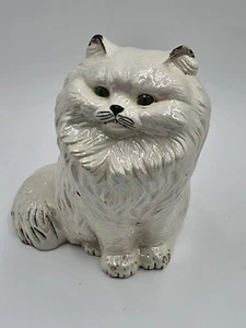 Ceramic White Persion Cat Figurine Statue - Picture 1 of 5