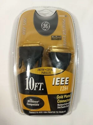 New GE MaxSpeed IEEE 1284 Printer Cable 10 ft DB25M CEN36M Parallel HO97890 10' - Image 1 of 4