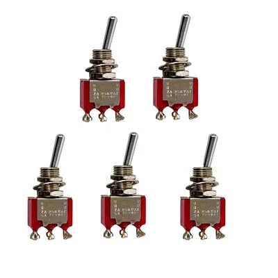C&K 7101 Miniature Toggle Switch SPDT On On Panel Mount 5A 120V USA Made 5 Pcs - Image 1 of 4