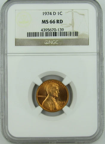 1974-D LINCOLN CENT NGC MS66RD Cover