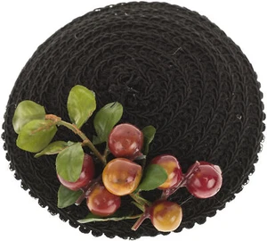 Vintage JACINDA Vogelbeere CROCHET Berry PILLBOX Hütchen Fascinator Rockabilly - Bild 1 von 3