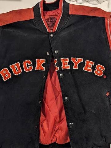 Vintage Ohio State Buckeyes Jacket Men XXL Varsity Letterman Faux Leather Wool Cover
