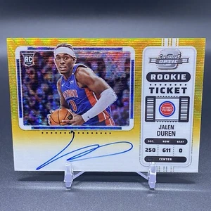 #/10! 🚨2022-23 Panini Contenders Jalen Duren RC Gold Wave Rookie Ticket Auto - Picture 1 of 2