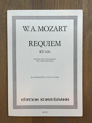 Mozart Requiem KV 626 Vocal Score, Edition Kunzelmann - Image 1 of 2