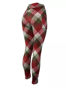 Christmas Plaid Red Green & White Leggings Multiple Sizes Super Soft w/POCKETS - Picture 1 of 4