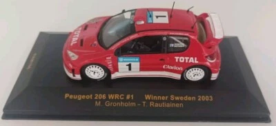 PEUGEOT 206 WRC WINNER RALLY SWEDEN 2003 IXO MODEL RAM106 SCALA 1:43 - Immagine 1 di 4