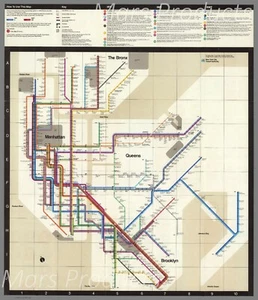 New York U-Bahn Karte 1972 Massimo Vignelli - 24" x 28" - Bild 1 von 1