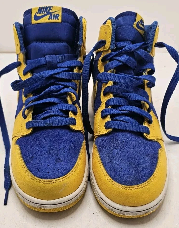  Nike Air Jordan Retro 1 Alto OG Amarillo Laney Talla 6Y Azul 2013 575441 707 (E3) Foto 1 de 4