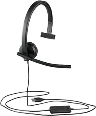 Logitech H570e USB Mono Wired Headphones with Noise-Cancelling Microphone - Image 1 of 4