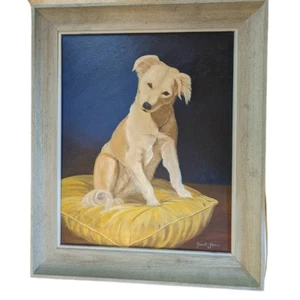 Pintura original de perro 1966 de Janet Leroux - Imagen 1 de 6