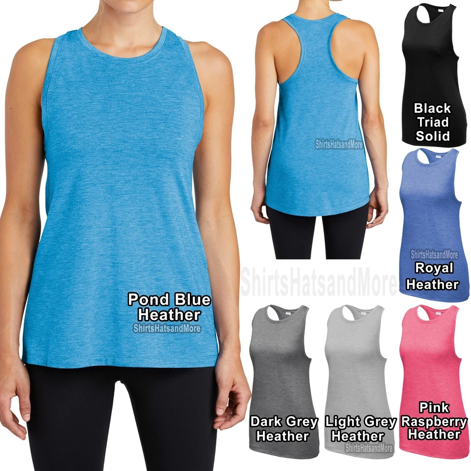 Ladies Racerback Tank Top Soft Moisture Wicking Tri Blend Womens XS-XL 2X 3X 4X - Image 1 of 1